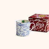 Taza de Porcelana de Tigre Azul con Flor