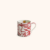 Taza de Porcelana de Tigre Rojo y Flores
