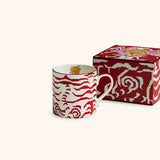 Taza de Porcelana de Tigre Rojo y Flores