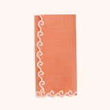Set de 4 Servilletas Coral con Bordado de Olas - La Mar