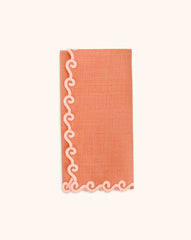 Set de 4 Servilletas Coral con Bordado de Olas - La Mar