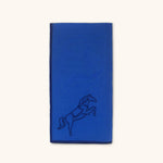 SERVILLETAS DE LINO AZUL CON BORDADO DE CABALLO