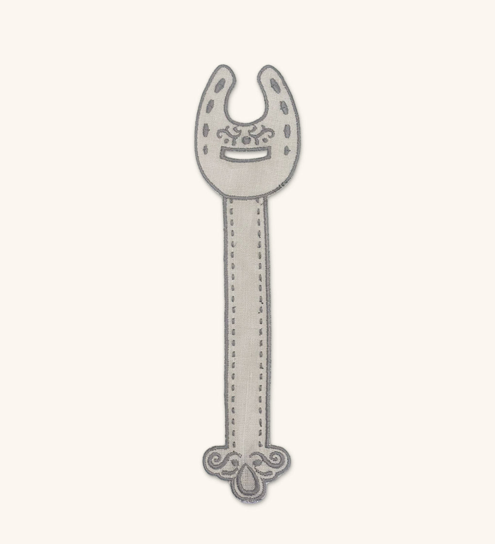 SERVILLETAS DE LINO AZUL CON BORDADO DE CABALLO