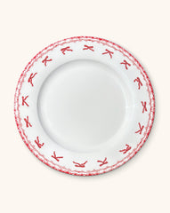 Plato Trinche con Guirnalda Roja de Moños. Set de 4