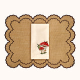 Set de Mantelería con 4 Individuales Majo de Yute y 4 Servilletas de Hongo