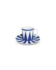 Tazas Espresso con Plato Identidad Azul. Set de 4