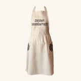 Delantal Identidad con Flores negras en Algodón