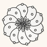 Individuales Identidad en Lino Blanco con Bordado de Biznaga en Negro. Set de 4