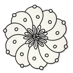 Individual Identidad en Lino Blanco con Bordado de Biznaga en Negro, diseñado por Sofía Aspe Interiorismo para Zash