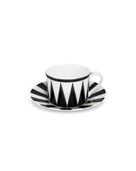 Tazas Té con Plato Identidad Negro. Set de 4
