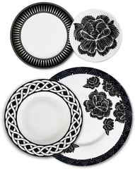 Set Completo Vajilla Identidad en color Negro. Set para 4 personas