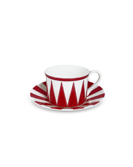 Tazas Té con Plato Identidad Rojo. Set de 4