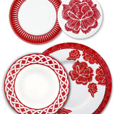 Platos Sopero Identidad Rojo. Set de 4