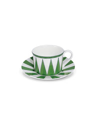 Tazas Té con Plato Identidad Verde. Set de 4