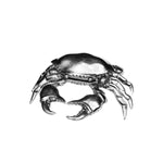 Salero en forma de cangrejo con tapa y cucharita, para sal o condimentos de pewter