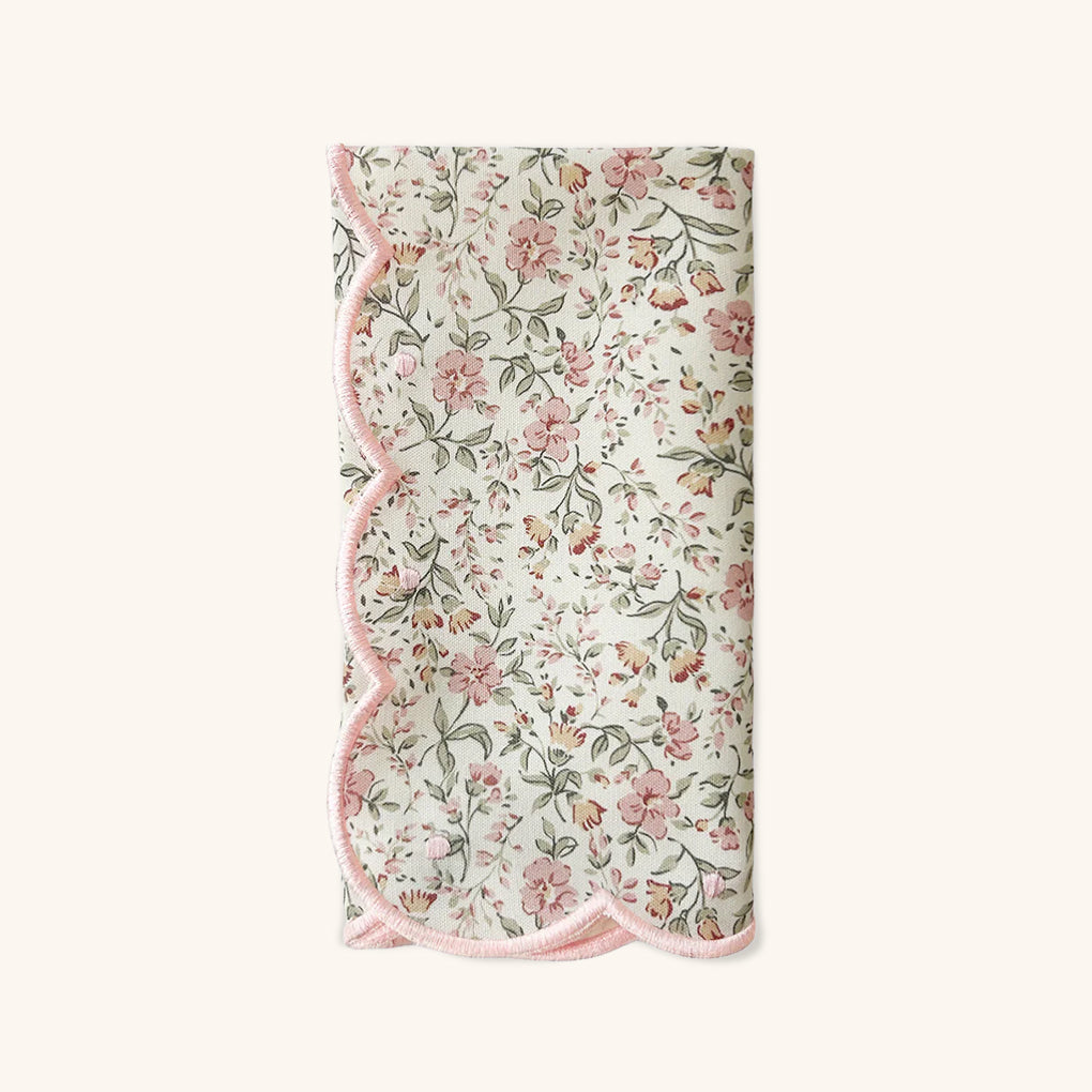 Servilleta Big Daisy Florecitas Rosas, Set de 4