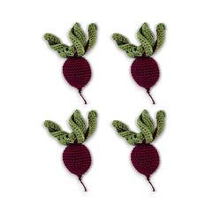 Servilleteros de Betabel en Crochet. Set de 4