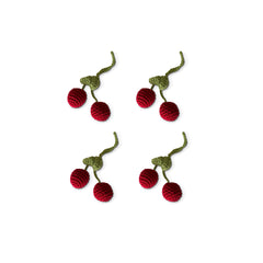 Servilleteros de Cerezas en Crochet. Set de 4