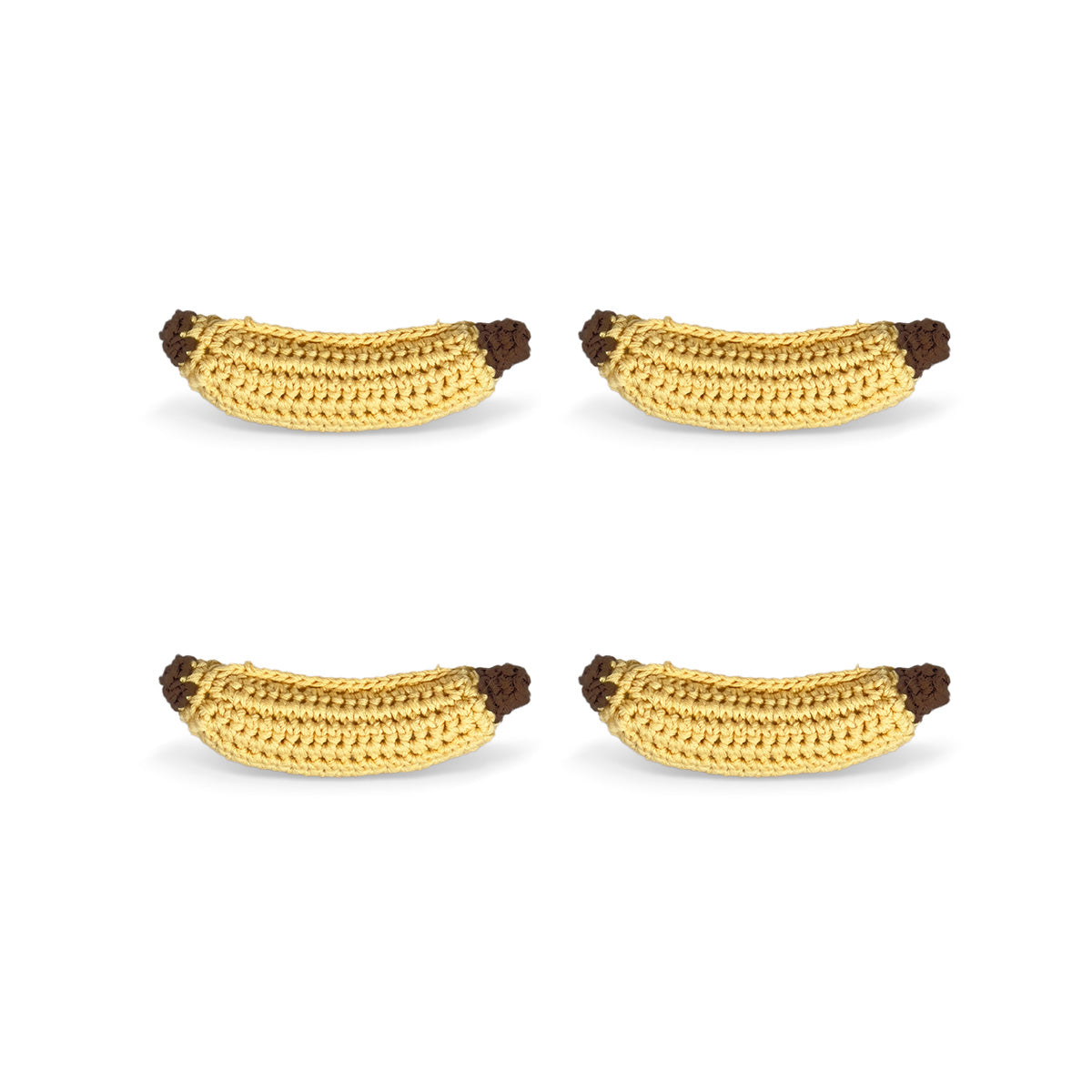 Servilleteros tejidos de crochet en forma de plátanos amarillos, marca Zash