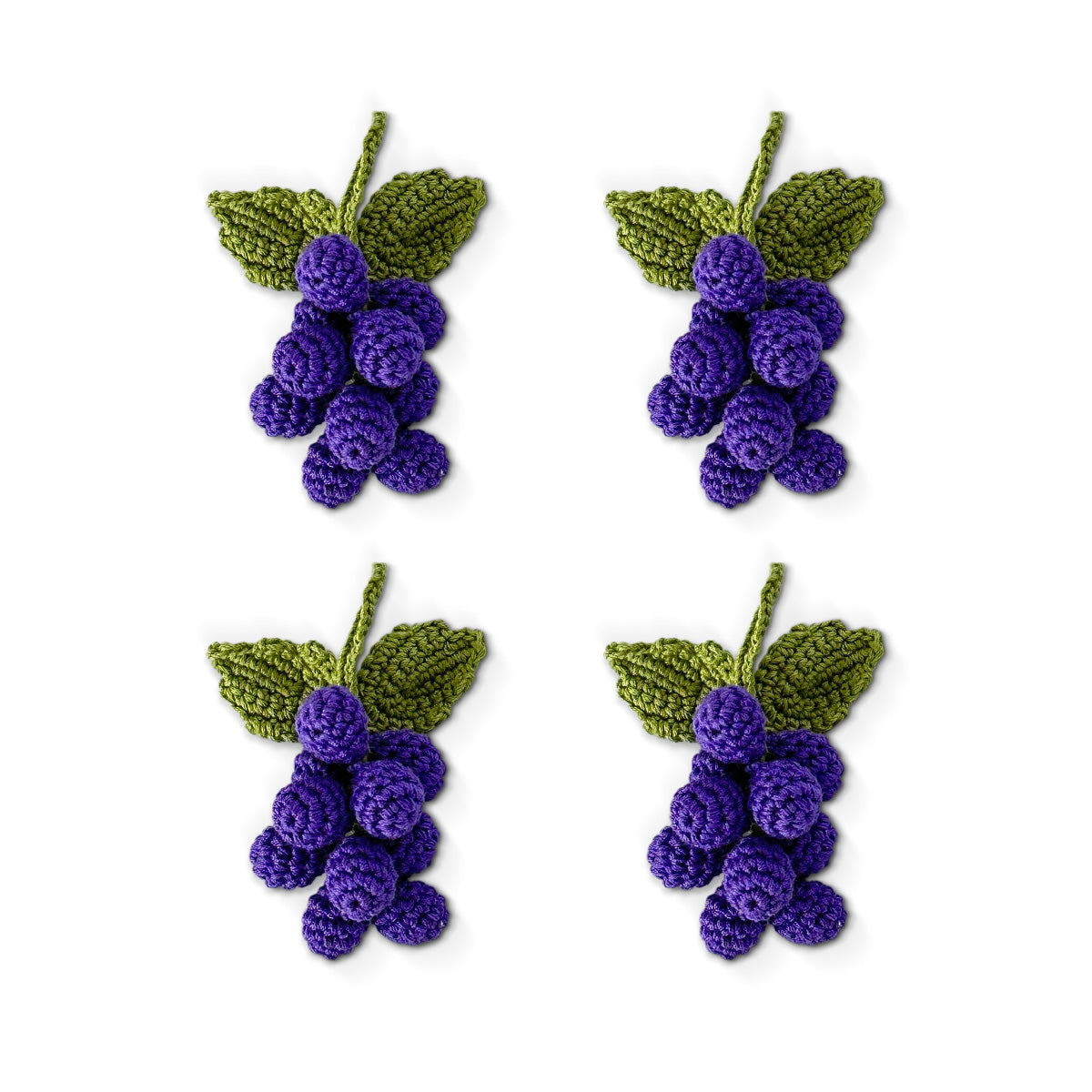 Servilletero de tejido de crochet en forma de racimo de uva morada, marca Zash