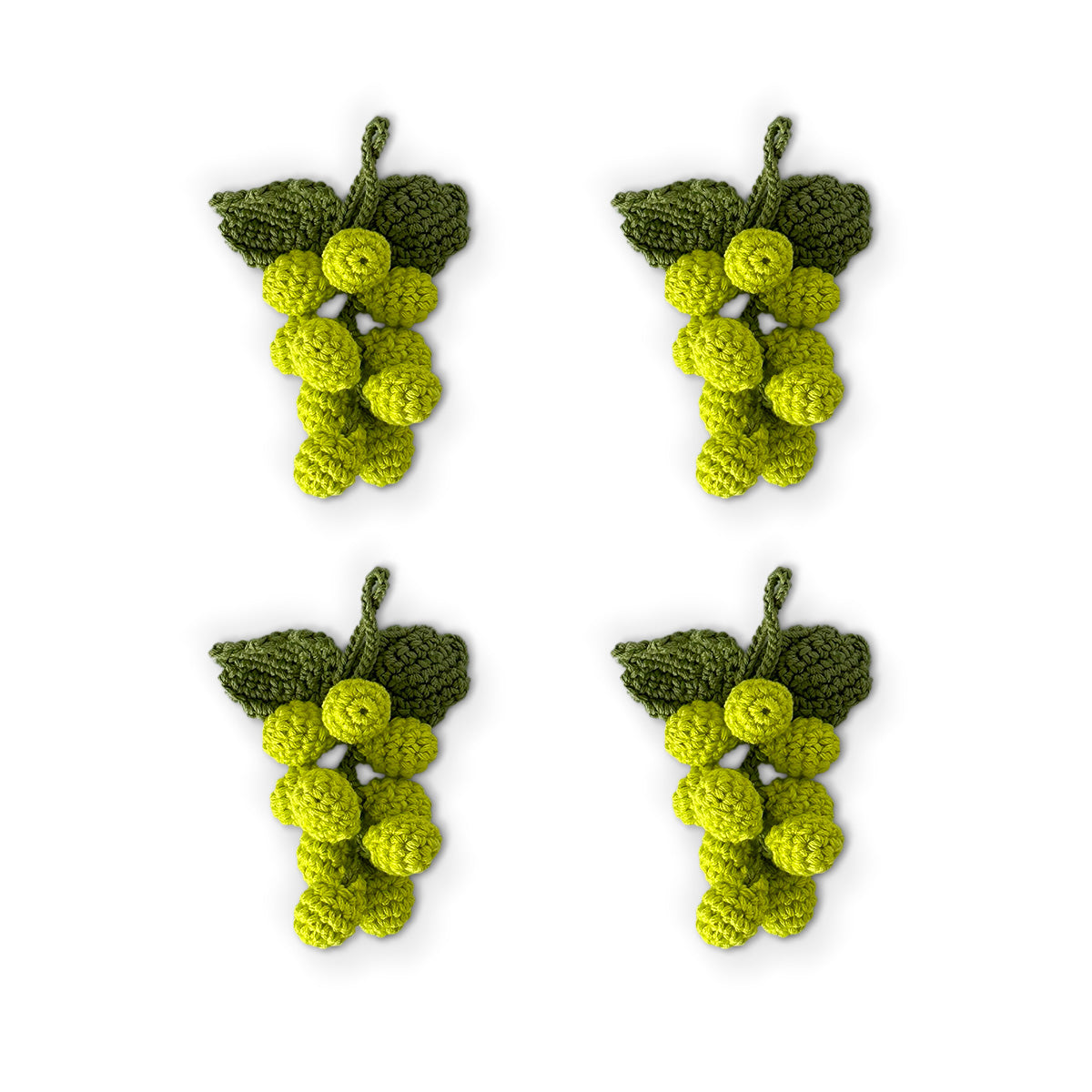 Servilleteros de tejido crochet en forma de racimo de uvas verdes, marca Zash