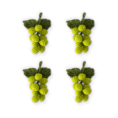 Servilleteros de Uvas Verdes en Crochet. Set de 4