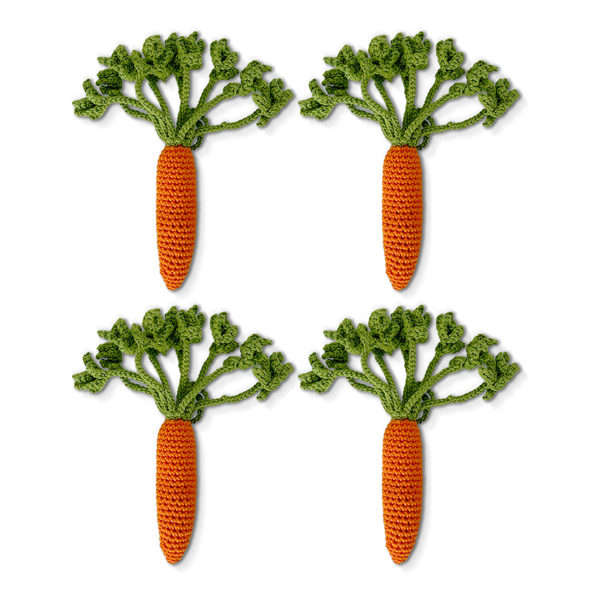 Servilletero tejido de crochet en forma de zanahoria, marca Zash