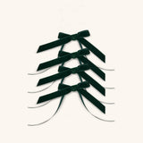 Servilleteros Moño de Terciopelo Verde Oscuro 16mm. Set de 4