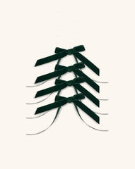 Servilleteros Moño de Terciopelo Verde Oscuro 16mm. Set de 4