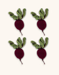 Servilleteros de Betabel en Crochet. Set de 4