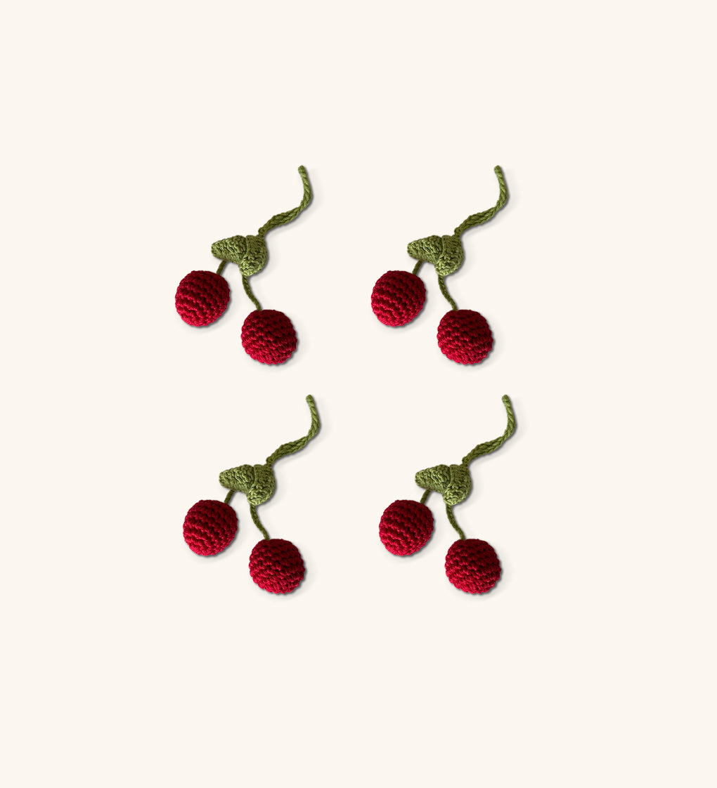 Servilleteros de Cerezas en Crochet