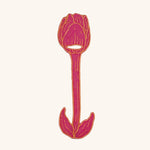 Servilleteros de Tulipán en Lino Coral con Bordado Naranja