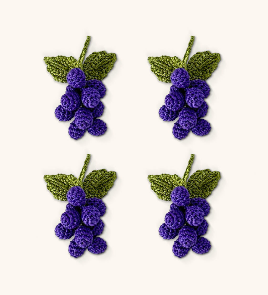 Servilleteros de Uvas Moradas en Crochet