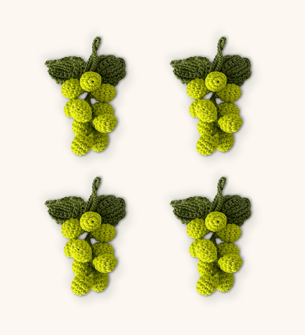 Servilleteros de Uvas Verdes en Crochet