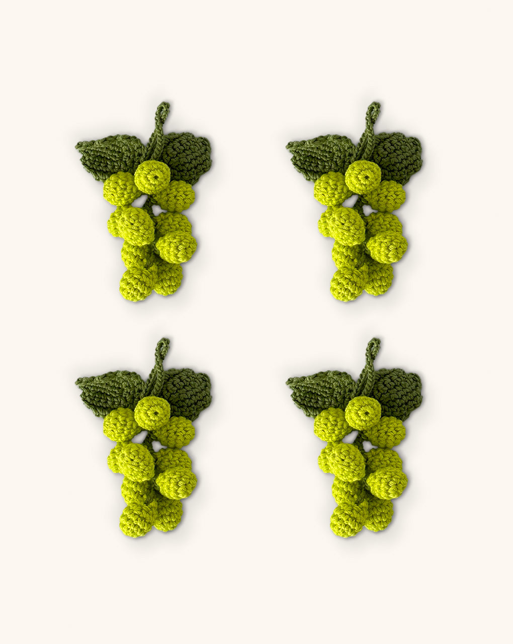 Servilleteros de Uvas Verdes en Crochet