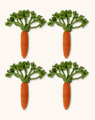 Servilleteros de Zanahoria en Crochet. Set de 4