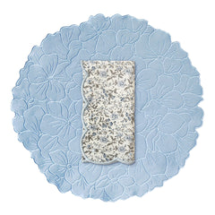 Set de Mantelería con Individual Hortensia Azul y Servilleta Big Daisy Florecitas Azul