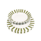 Set de Vajilla con Platos Trinche y Platos Soperos Candy Cane Verde Olivo. Set para 4 personas