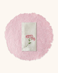 Set Individual Hortensia Rosa con Servilleta Flor Rosa