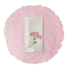Set Individual Hortensia Rosa con Servilleta Flor Rosa