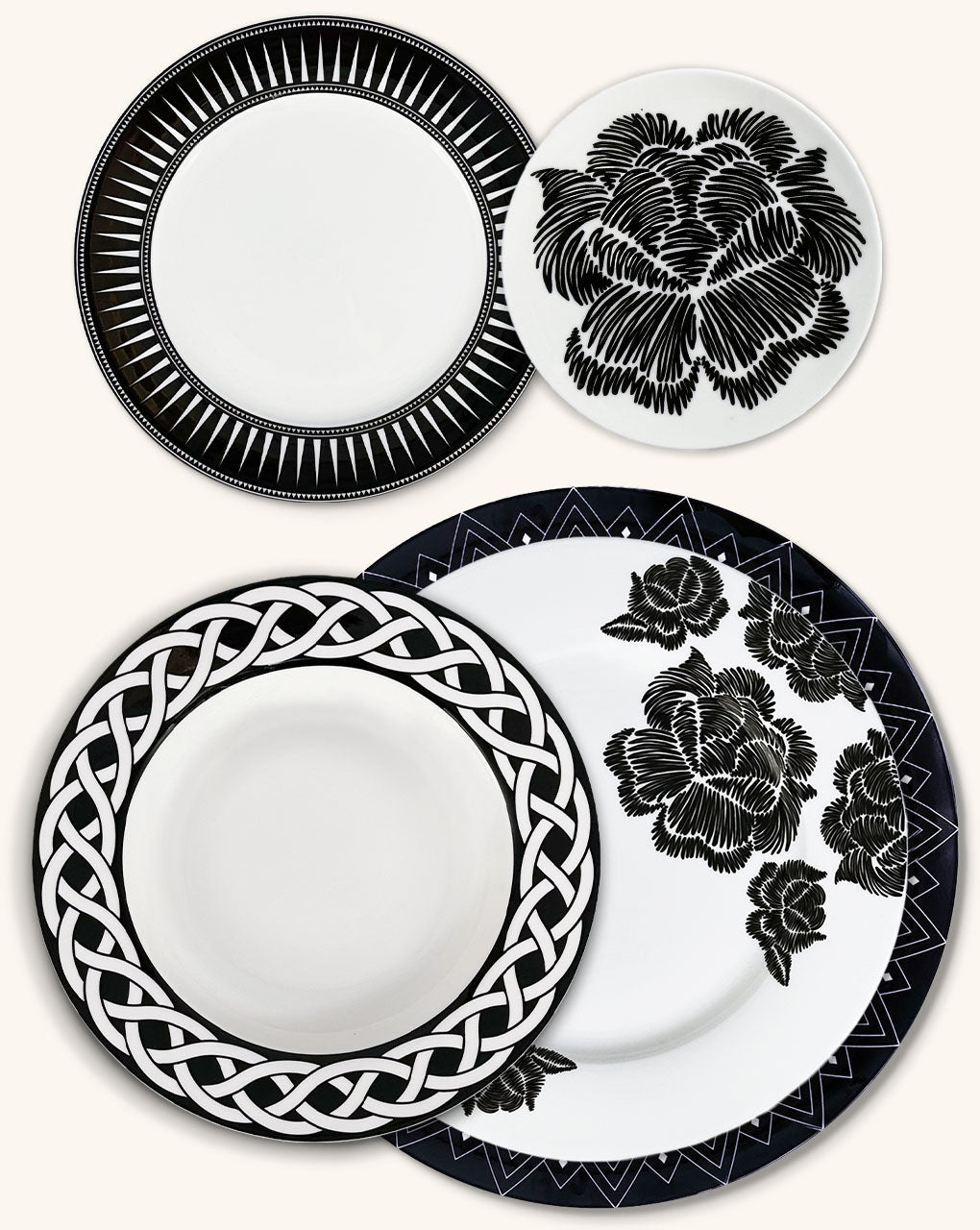Set Completo Vajilla Identidad en color Negro