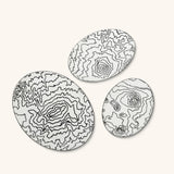 Set de 3 Platos para Servir con Mapa Topográfico de Volcán01