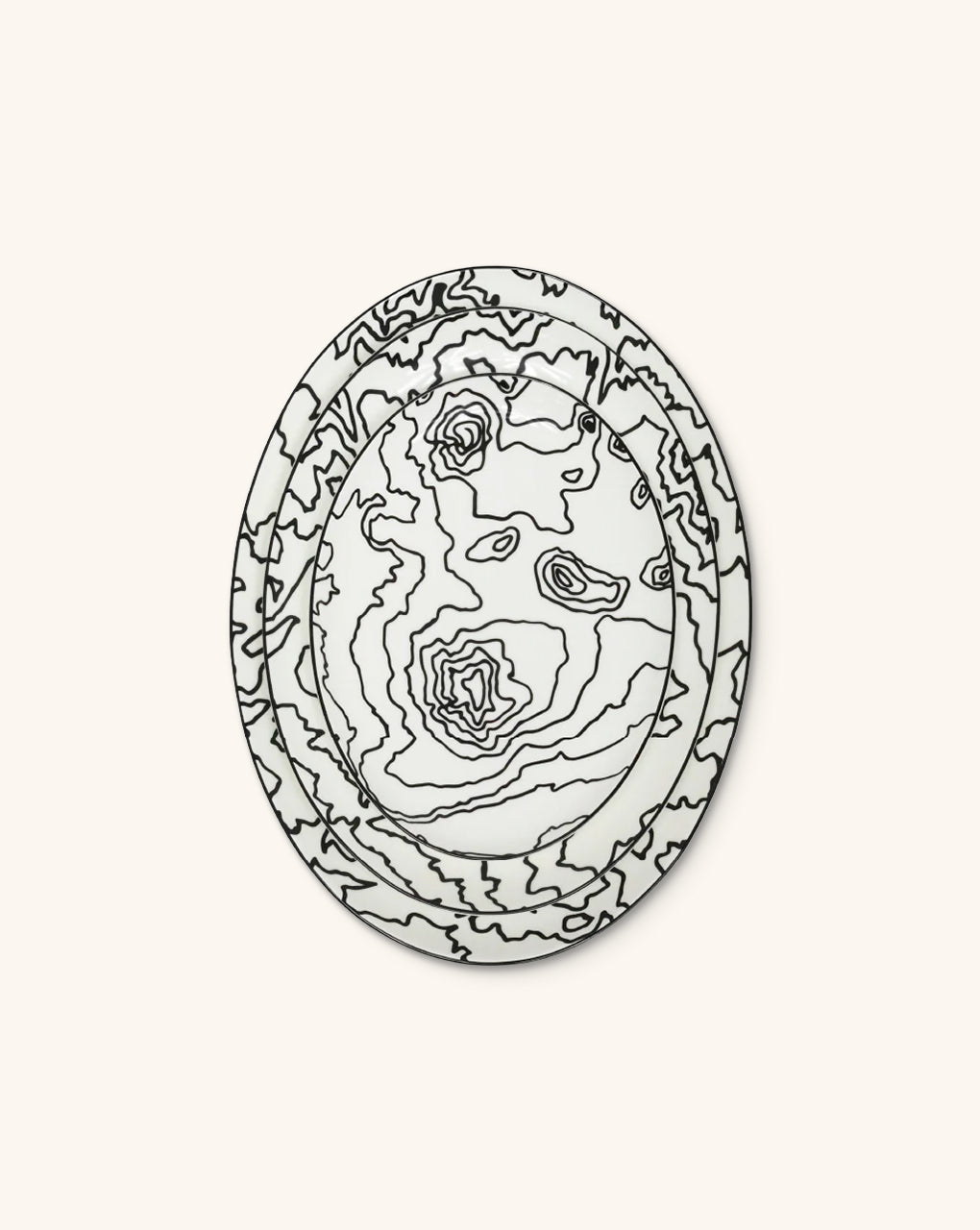 Set de 3 Platos para Servir con Mapa Topográfico de Volcán02