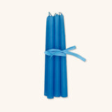 Set de 6 Velas Artesanales Azul Cielo