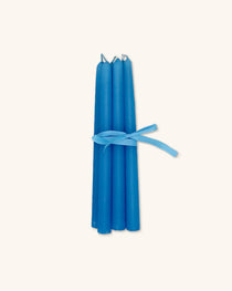 Set de 6 Velas Artesanales Azul Cielo