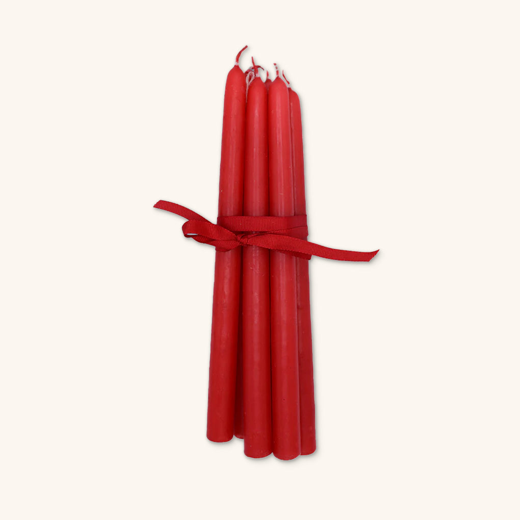 Set de 6 Velas Artesanales Rojo
