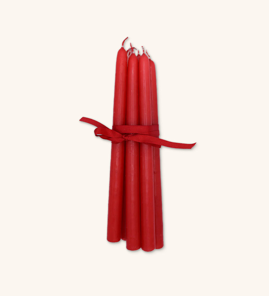 Set de 6 Velas Artesanales Rojo