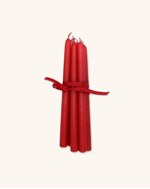 Set de 6 Velas Artesanales Rojo