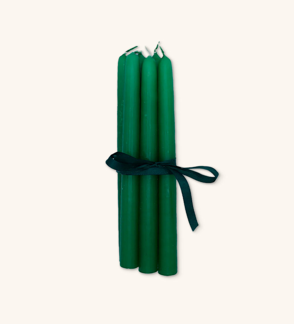 Set de 6 Velas Artesanales Verde Bosque