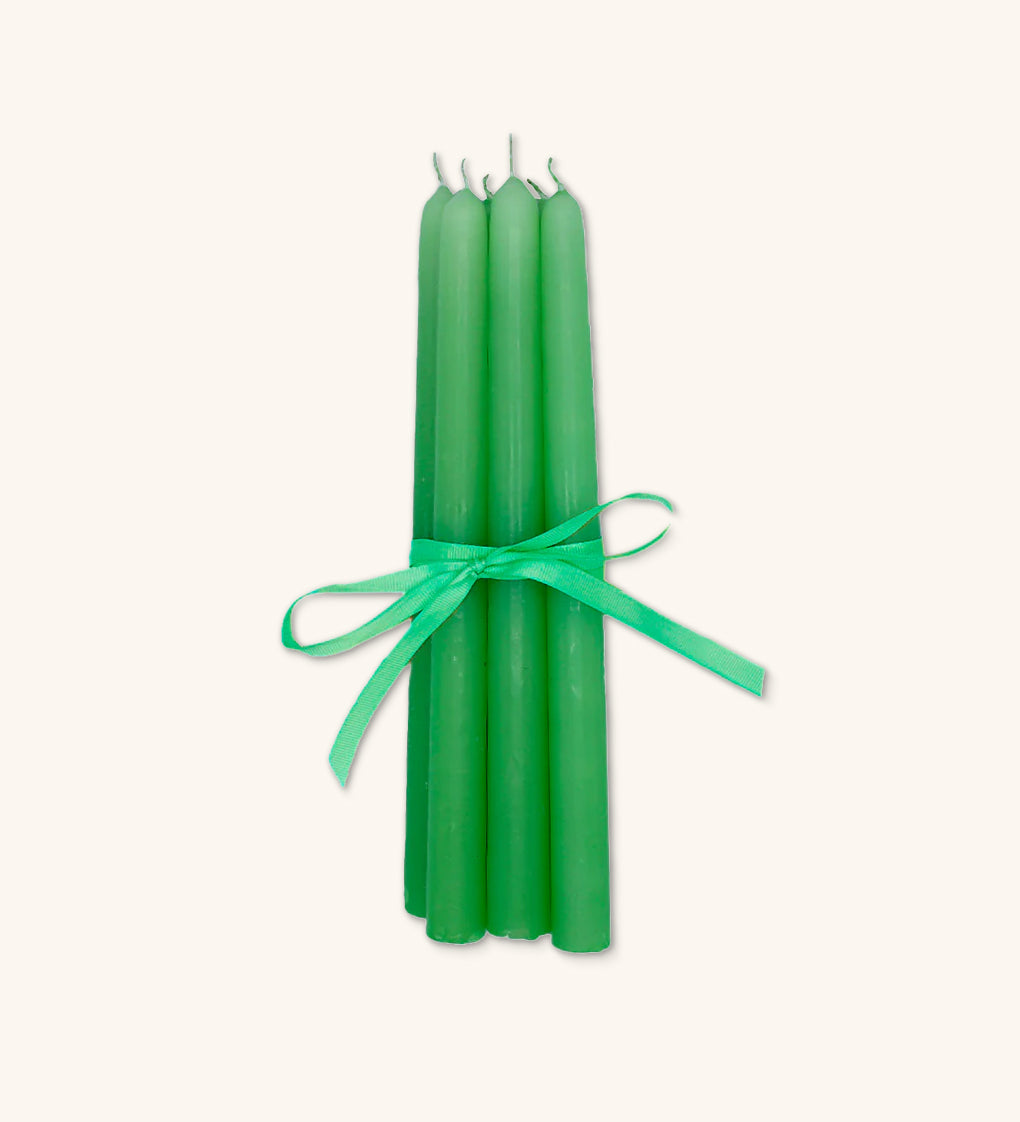 Set de 6 Velas Artesanales Verde Manzana